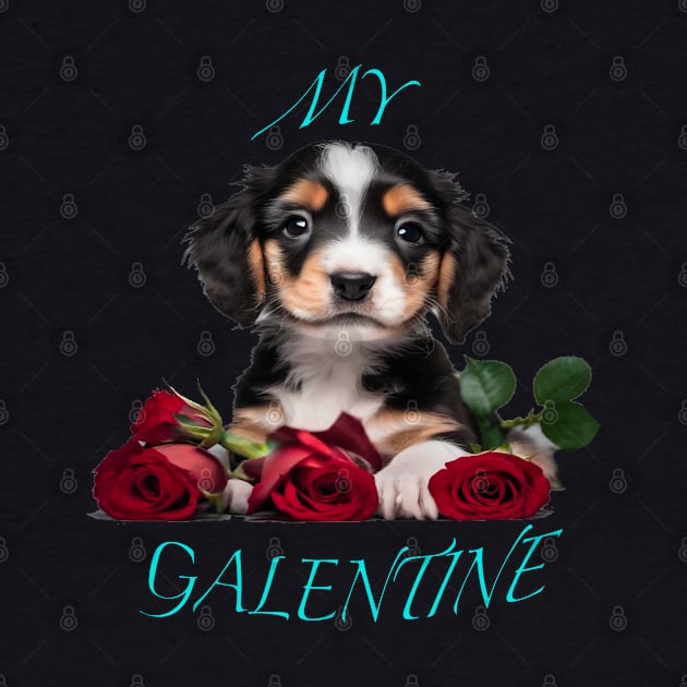 Bed of roses Galentines puppy by sailorsam1805